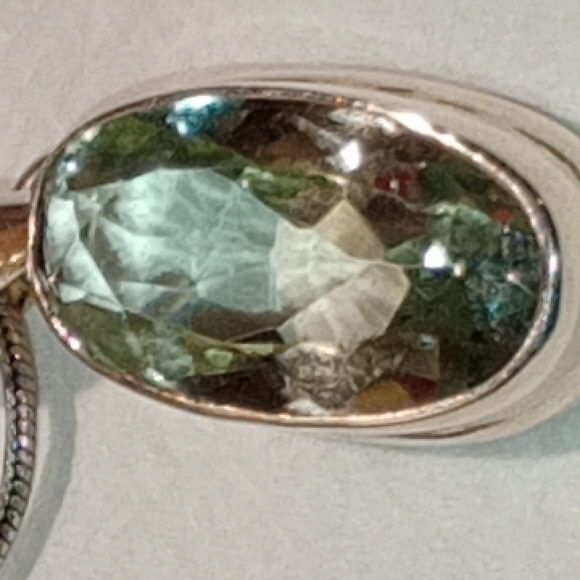 Vintage Sterling Silver Necklace With Delicate Blue 🔵 Gemstone - Picture 3 of 15